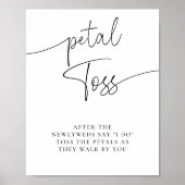 Poster Élégant Mariage de calligraphie simple Petal toss (Devant)