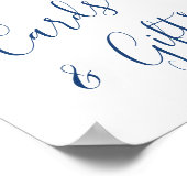 Poster Élégant Mariage de cartes et cadeaux Blue Hydrange (Coin)