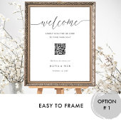 Poster Élégant Mariage de code QR Welcome Seating Chart