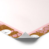 Poster Élégant Mariage de dentelle d'or rose Pearl (Coin)