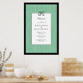 Poster Élégant Mariage de la bordure noire -  (Cuisine)