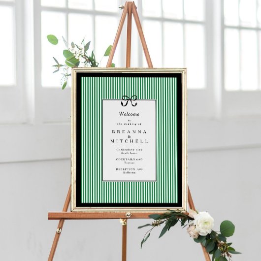 Poster Élégant Mariage de la bordure noire -