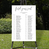 Poster Élégant Mariage de l'ordre alphabétique