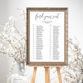 Poster Élégant Mariage de l'ordre alphabétique