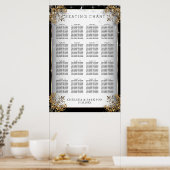 Poster Élégant Mariage de nuit étoilé - Carte de siège (Cuisine)