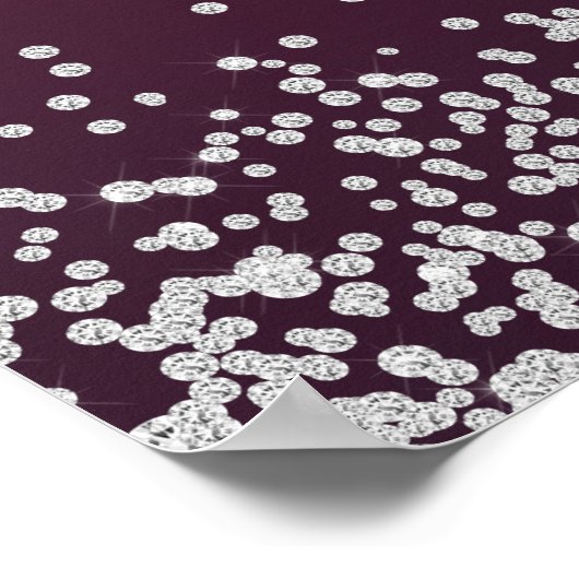 Poster Élégant Mariage de Parties scintillant en argent d (Coin)