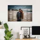 Poster Élégant mariage de plan de siège photo (Bureau à domicile)