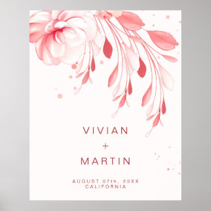 Poster Élégant Mariage de Sakura Blossom sans faille