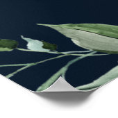 Poster Élégant Mariage de script de marine rose pâle (Coin)