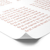 Poster Élégant Mariage de script de Rose blanche or assis (Coin)