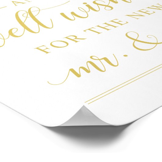 Poster Elégant Mariage de script Gold (Coin)