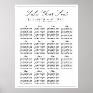 Poster Elégant Mariage de script noir et blanc