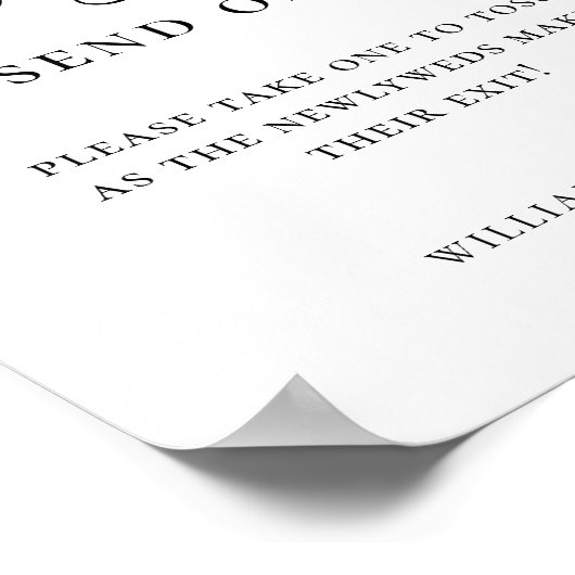 Poster Élégant Mariage de script toss de pétale (Coin)