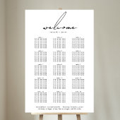 Poster Élégant Mariage de script - Welcome Chart