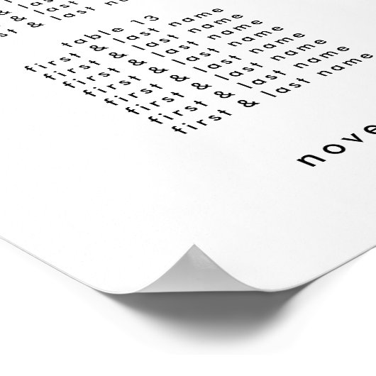 Poster Élégant Mariage de script - Welcome Chart (Coin)