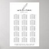 Poster Élégant Mariage de script - Welcome Chart (Devant)