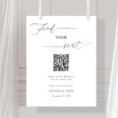 Poster Élégant Mariage du code QR Plan de siège Signer