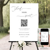 Poster Élégant Mariage du code QR Plan de siège Signer