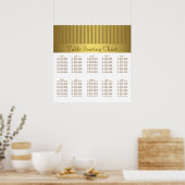 Poster Élégant Mariage en or, carte de siège (Cuisine)