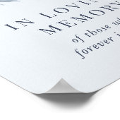 Poster Élégant Mariage Floral Bleu Dusty En Mémoire Amour (Coin)