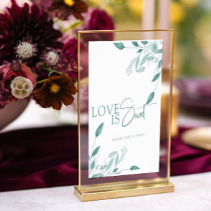 Poster Élégant Mariage Floral Bleu Poussiéreux Eucalyptus