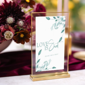 Poster Élégant Mariage Floral Bleu Poussiéreux Eucalyptus