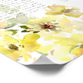 Poster Élégant Mariage floral jaune (Coin)