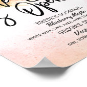 Poster Élégant Mariage Floral Le Bar est ouvert à la cart (Coin)