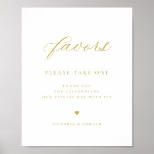 Poster Elégant mariage Gold Favor