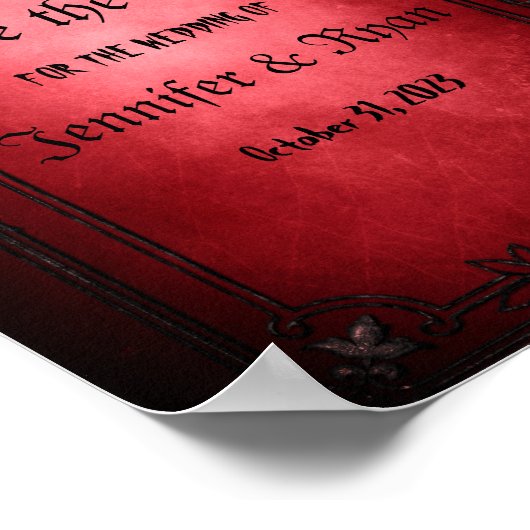 Poster Élégant mariage gothique enregistrer la date (Coin)