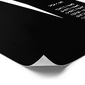 Poster Élégant Mariage gris noir et blanc (Coin)