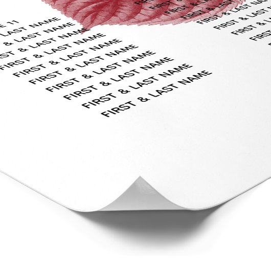 Poster Élégant Mariage Hydrangea de Bourgogne (Coin)