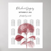 Poster Élégant Mariage Hydrangea de Bourgogne (Devant)