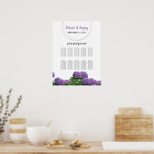 Poster Élégant Mariage Hydrangea Plat (Cuisine)