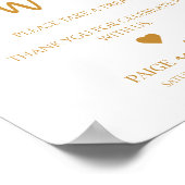 Poster Élégant Mariage L'Amour Est Douce Treat Panneau (Coin)