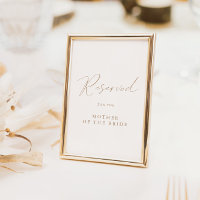 Élégant Mariage moderne Réservé Panneau de table