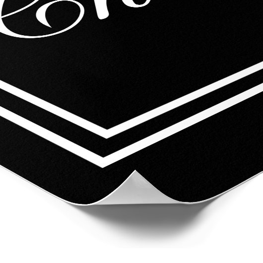 Poster Élégant Mariage Open Bar Champagne Bar Signal (Coin)