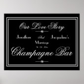 Poster Élégant Mariage Open Bar Champagne Bar Signal (Devant)