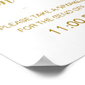 Poster Élégant Mariage Or Sparkler Envoyer Désactiver (Coin)