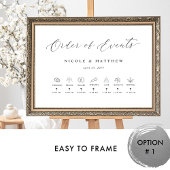 Poster Elégant mariage Ordre des événements Signer avec c