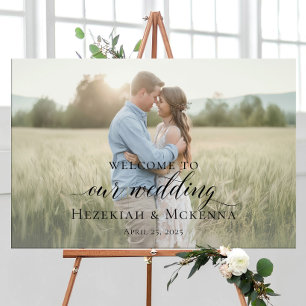 Poster Elégant mariage photo bienvenue
