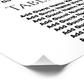 Poster Élégant Mariage Photo Calligraphie Seating Chart (Coin)