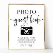 Poster Élégant mariage Photo Guest Book Panneau de table