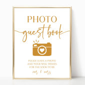 Poster Élégant mariage Photo Guest Book Panneau de table
