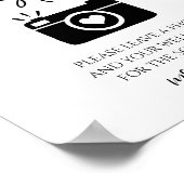 Poster Élégant mariage Photo Guest Book Panneau de table (Coin)