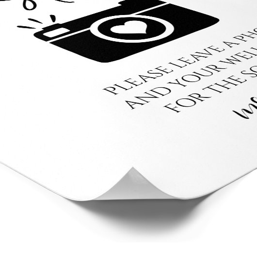 Poster Élégant mariage Photo Guest Book Panneau de table (Coin)