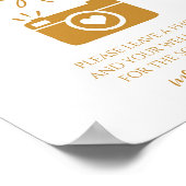 Poster Élégant mariage Photo Guest Book Panneau de table (Coin)