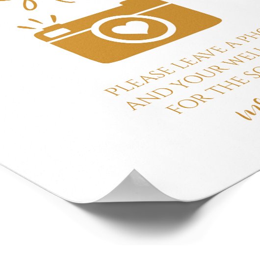 Poster Élégant mariage Photo Guest Book Panneau de table (Coin)