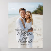 Poster Élégant mariage photo signe de bienvenue (Devant)