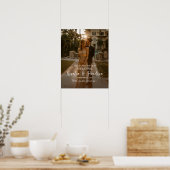 Poster Elégant mariage photo signe de bienvenue script mo (Cuisine)